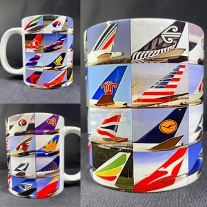 Aviation Aircraft tails custom printed 11oz Coffee Mug/Cup