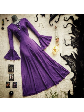 Hekate Bell Sleeve Maxi Dress Purple