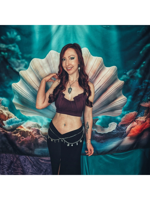 La Sirena Shell Pleat Crop Top Purple