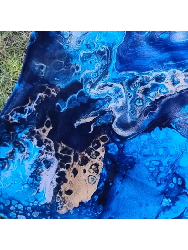 Coastal Velvet Altar Cloth: Elemental Tarot Card Cloth or Rune Casting Cloth