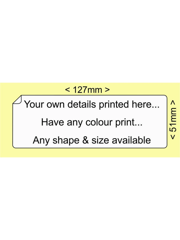 127 x 50 white matt self adhesive labels - Price for 250