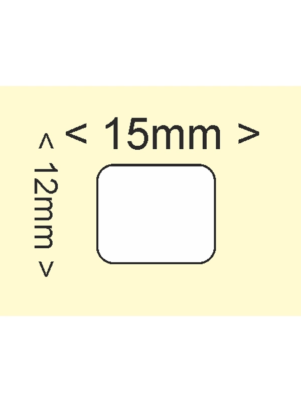 15 x 12mm white matt self adhesive labels - Price for 250