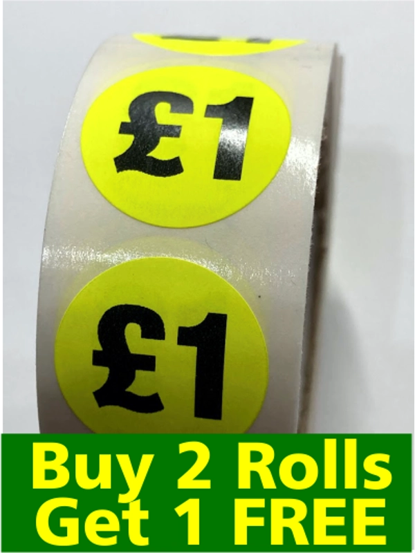 £1 Stickers Roll of 500 Labels