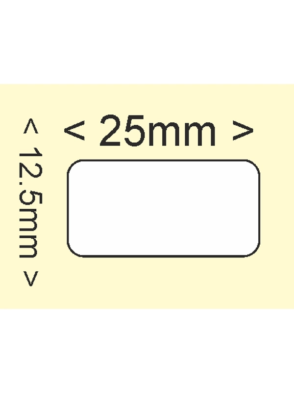 25 x 12.5mm white matt self adhesive labels - Price for 250