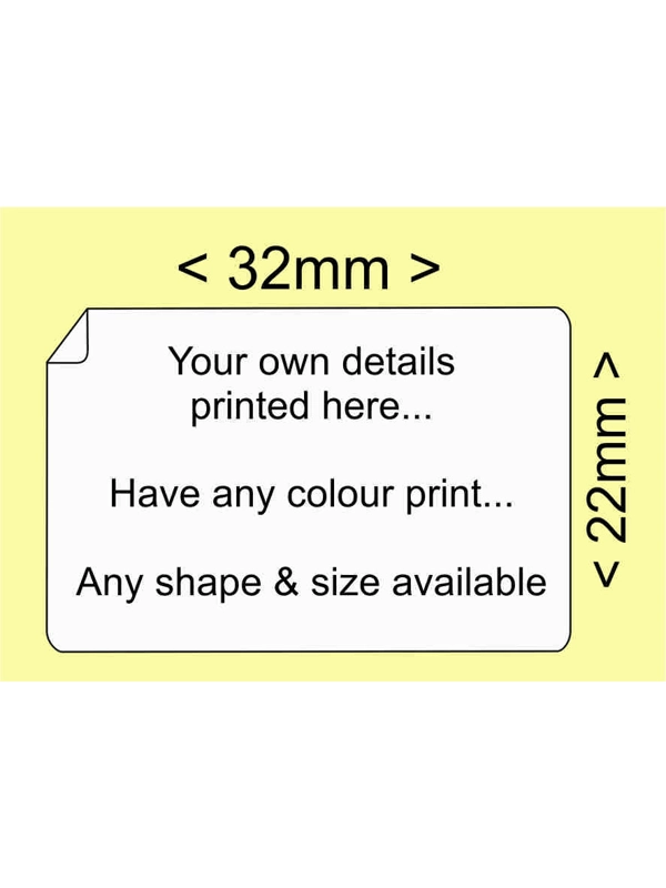 32 x 22mm white matt self adhesive labels - Price for 250