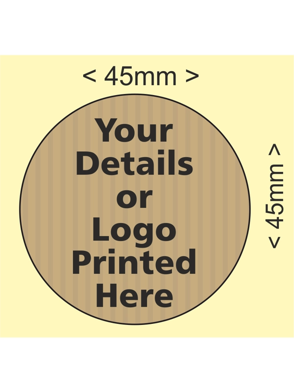 144 custom printed labels - 45mm dia circular