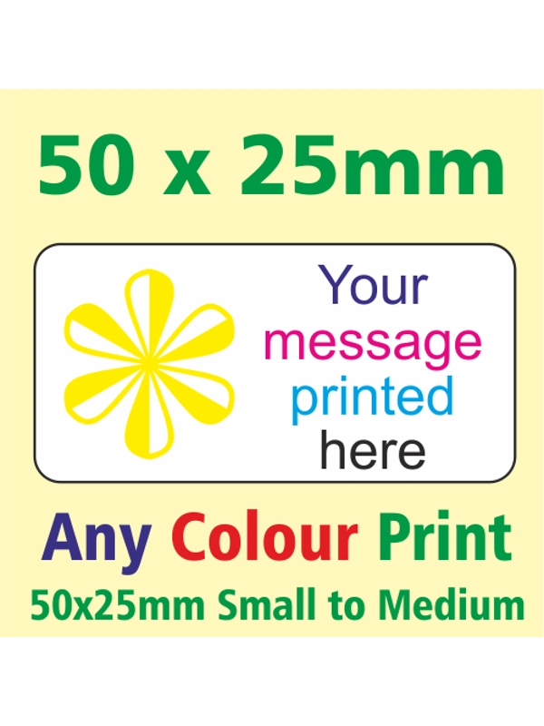 250 - 50 x 25mm small to medium address labels - Custom Printed Stickers - 38 x 21mm