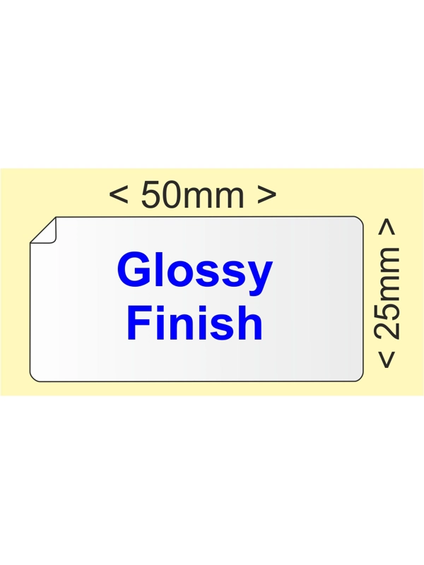 51x25mm white gloss self adhesive labels - Price per 250
