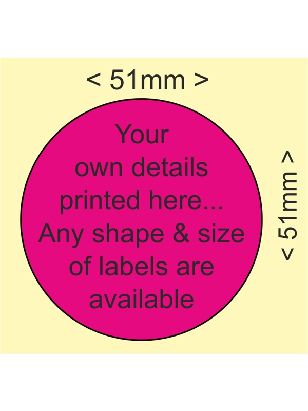 500  custom printed labels - 51mm dia circular