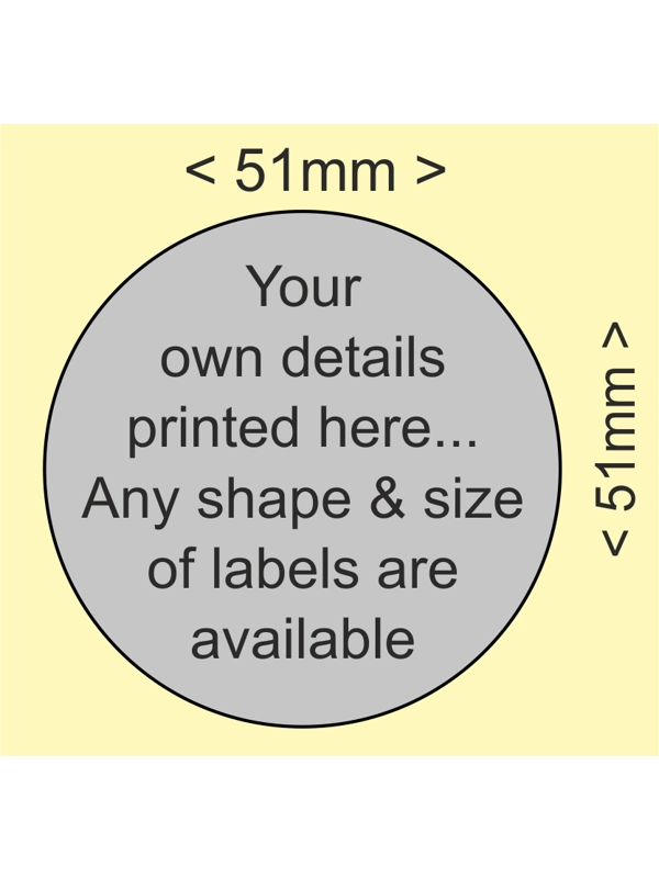 10000  custom printed labels - 51mm dia circular