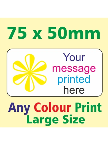 1000 - 75 x 50mm large labels - Custom Printed Stickers