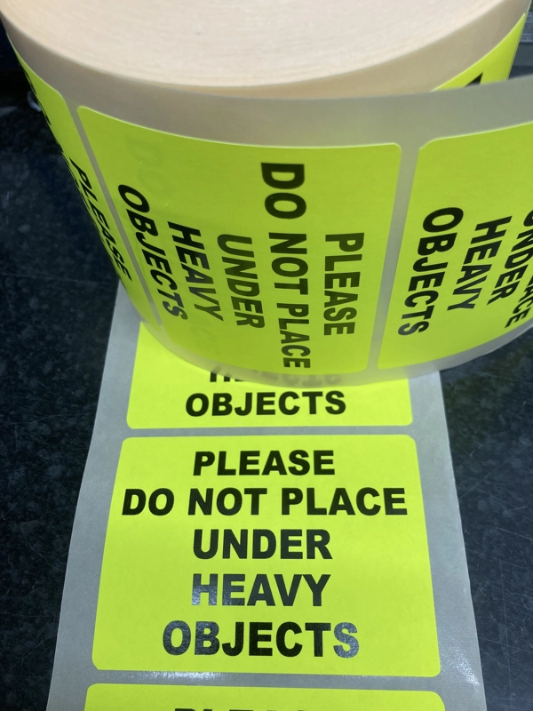 89 x 64 Fluorescent self adhesive labels printed - Price for 250