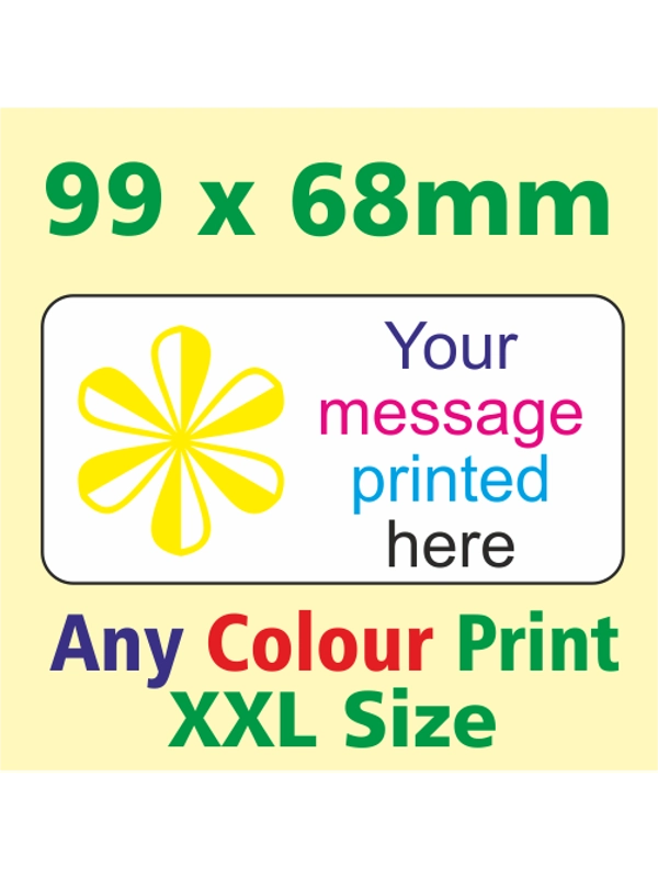 250 - 99 x 68mm XXL labels - Custom Printed Stickers - Buy 2 get 1 Free