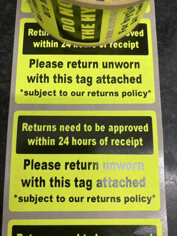 76 x 51mm Pre-Printed Fluorescent Yellow labels - Price per 250