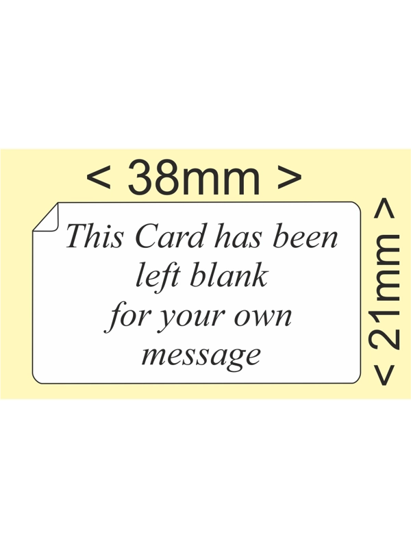 This card has been left blank labels - Pre printed labels