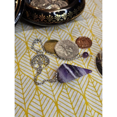 Amethyst with Tree of Life Pendulum