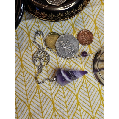 Amethyst with Tree of Life Pendulum