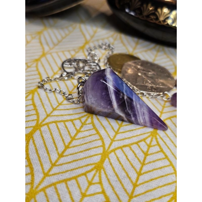 Amethyst with Tree of Life Pendulum