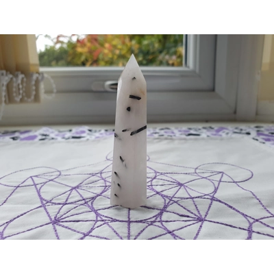 Tourmalinated Quartz Point