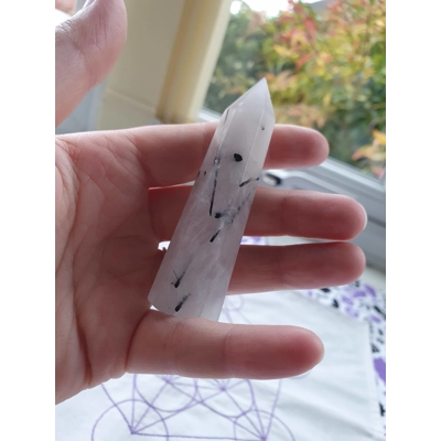 Tourmalinated Quartz Point