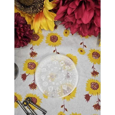 Selenite Zodiac Disc 10 cm