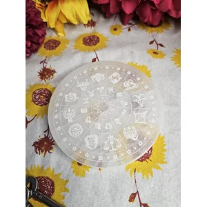 Selenite Zodiac Disc 10..