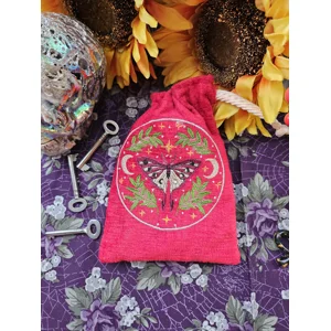 Red Velvet Moth Tarot Bag