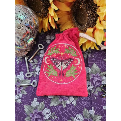 Red Velvet Moth Tarot Bag
