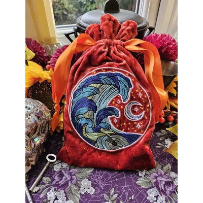 Large Ocean & Moon Tarot Bag