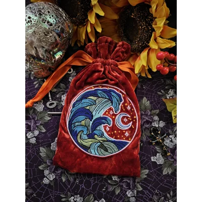 Large Ocean & Moon Tarot Bag
