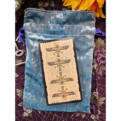 Blue Velvet Drawstring Tarot Bag