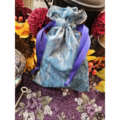 Blue Velvet Drawstring Tarot Bag