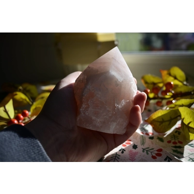 Rose Quartz Rough Cut Point