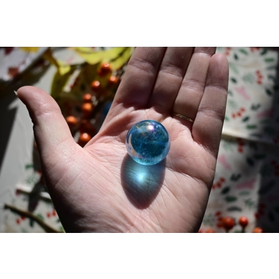 Aqua Aura Quartz Sphere