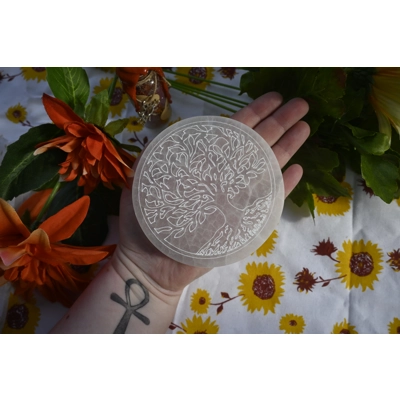 Selenite Tree of Life Disc 8cm