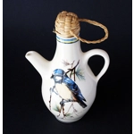 Brixham Pottery Oil-Vinegar Jug/Kettle With Kingfisher And Blue Tit.