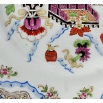 Antique Small British Pottery Plate, Chinese Design Porcelain.