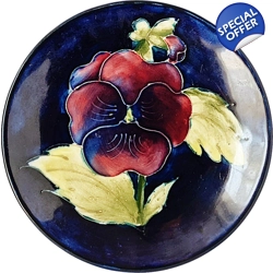 W. Moorcroft | Small  Pottery Dish - Pansy Patte..