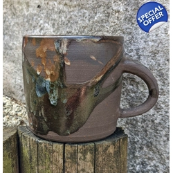 British Studio Pottery Brown Coffee mug, Handmad..