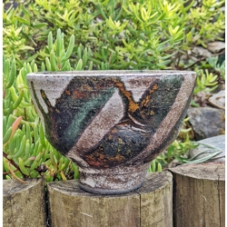Emily Priestly | Raku Fired Pottery Tea Bowl - Cornish Cer..