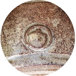 Studio Pottery Fossil & Scallop Shell Mustard Pot.