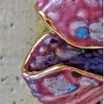 Carbost Pottery Purple Vase "torn pots" hand built by Judith Nicholls.