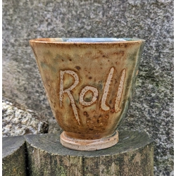 Studio Pottery Game Dice Cup With Written Motto 