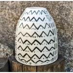 Mystery Pots | White Studio Pottery Vase - Hieroglyphic Designs.