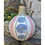 Studio Pottery Bud Vase | Stripes & Spoke Wheel Design