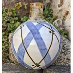 Studio Pottery Bud Vase | Criss Cross Glaze Decoration.