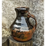 Tenmoku Glazed | Pottery Bottle Vase - Signed AJB