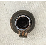 Tenmoku Glazed | Pottery Bottle Vase - Signed AJB