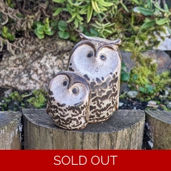 Animal Friends Pottery | Owl & Baby Owl - [Circa..