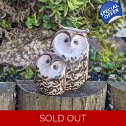 Animal Friends Pottery | Owl & Baby Owl - [Circa..